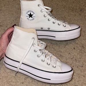White Platform Converse